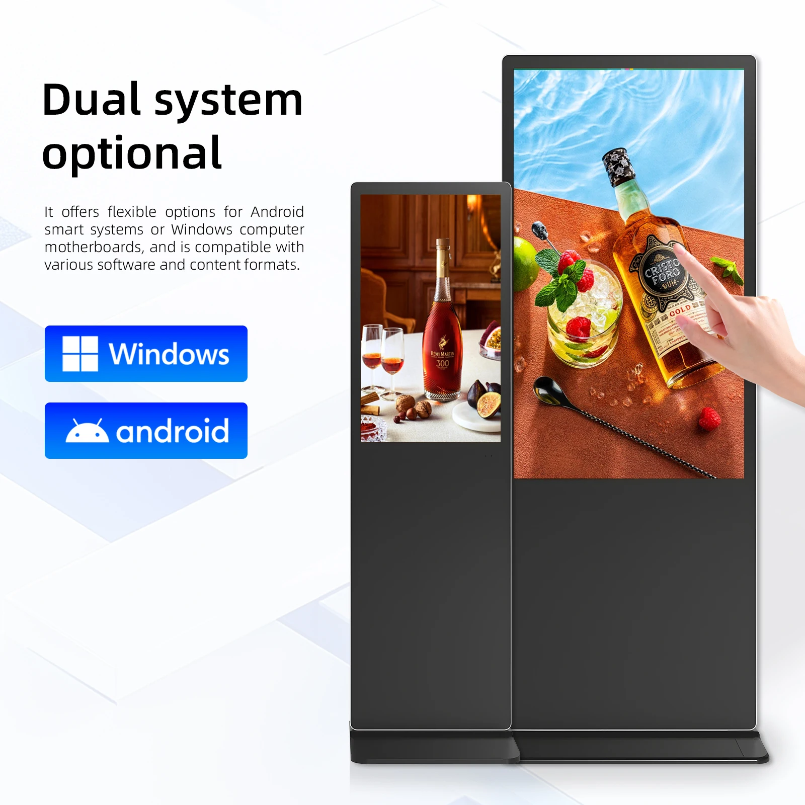 32-65 Inch Floor Standing LCD Digital Signage Advertising Screen with Animation for Retail Store
32-65 Inch Floor Standing LCD Digital Signage Advertising Screen with Animation for Retail Store