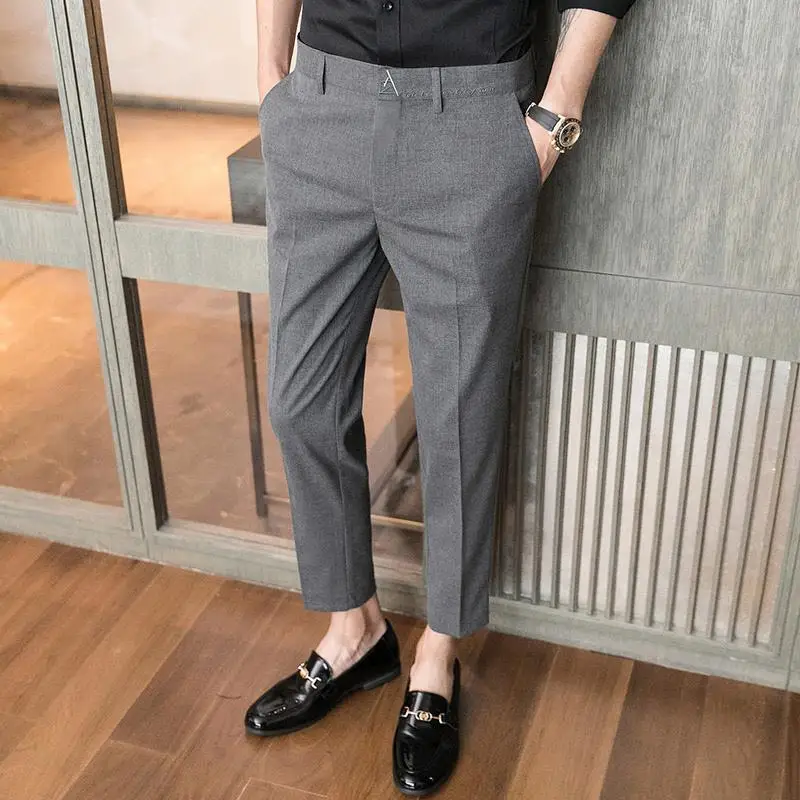 Grey Suit Pants for Men Slim Fit Casual Trousers Straight Male Office Dress Pants Korean Formal Business Classic Black Blue
Grey Suit Pants for Men Slim Fit Casual Trousers Straight Male Office Dress Pants Korean Formal Business Classic Black Blue