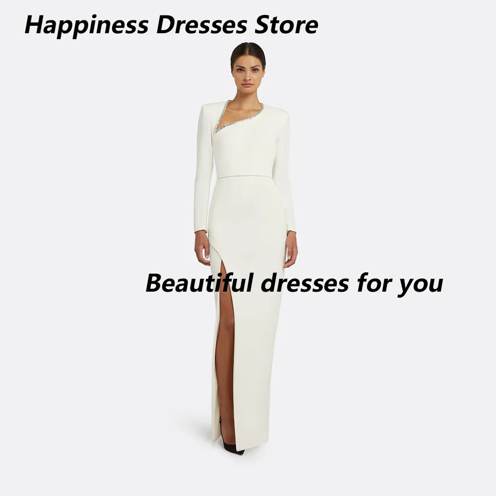 Ivory Evening Dress for Women V-Neck Long Sleeves Sequin Straight Evening Gowns Thigh Slit Evening Dress Long Customized
Ivory Evening Dress for Women V-Neck Long Sleeves Sequin Straight Evening Gowns Thigh Slit Evening Dress Long Customized