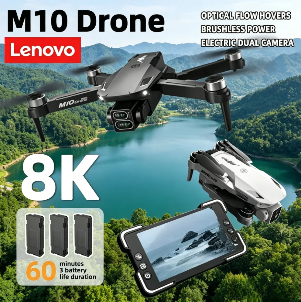 Дрон Lenovo M10 профессиональный, 8K HD, с двойной камерой, бесщеточным двигателем, экраном, пультом ДУ, 5G Wi-Fi, функцией обхода препятствий, квадрокоптер, игрушка
Дрон Lenovo M10 профессиональный, 8K HD, с двойной камерой, бесщеточным двигателем, экраном, пультом ДУ, 5G Wi-Fi, функцией обхода препятствий, квадрокоптер, игрушка