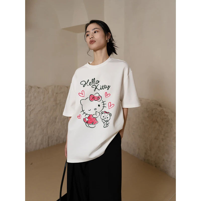 Hello Kitty Cotton T-shirt Women Anime Sanrio T Shirts Kawaii Cartoons Casual Clothes Fashion Unisex Streetwear Oversized Tops
Hello Kitty Cotton T-shirt Women Anime Sanrio T Shirts Kawaii Cartoons Casual Clothes Fashion Unisex Streetwear Oversized Tops