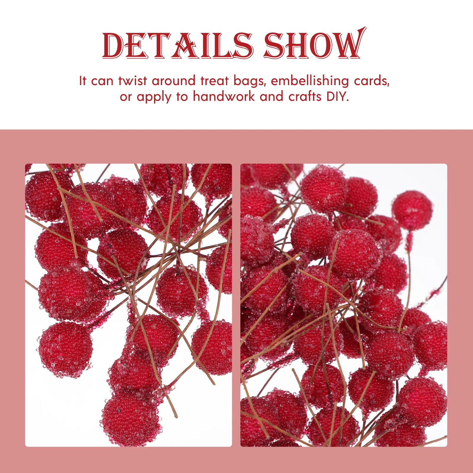 100 Pcs Simulated Christmas Fruit Artificial Berries Large Frosted Berry Decor Flash Holly for Tree Plastic Decorations
100 Pcs Simulated Christmas Fruit Artificial Berries Large Frosted Berry Decor Flash Holly for Tree Plastic Decorations