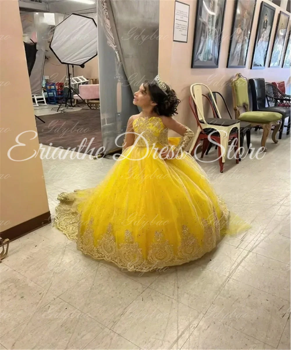 Yellow Flower Girl Dress For Wedding Tulle Lace Applique Puffy Kids Birthday Party First Communion Ball Gowns Customized
Yellow Flower Girl Dress For Wedding Tulle Lace Applique Puffy Kids Birthday Party First Communion Ball Gowns Customized