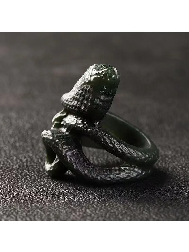 Hot selling Natural Hotan Jade Class A Snake Ring Vintage Ring Fashion Personalized Men's Gift
Hot selling Natural Hotan Jade Class A Snake Ring Vintage Ring Fashion Personalized Men's Gift