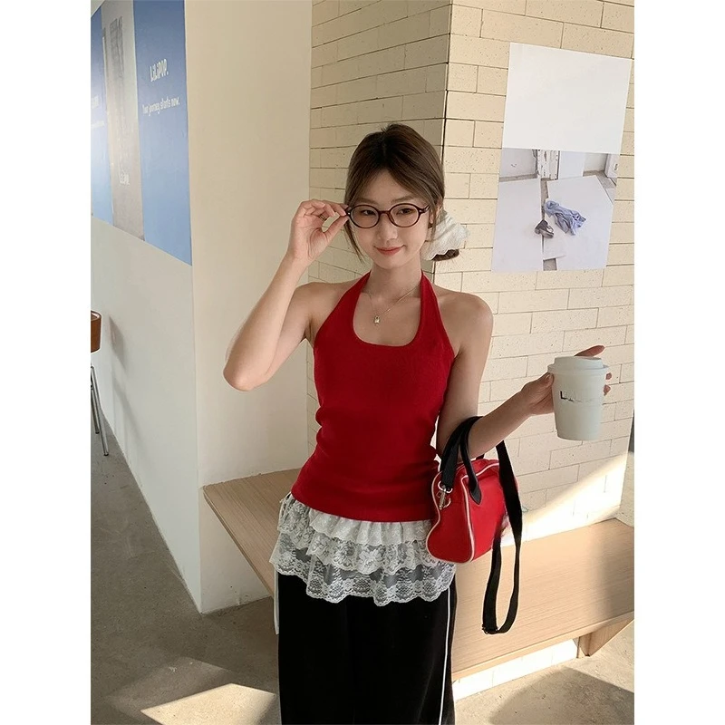 Red Neck Hanging Small Camisole Vest For Women In Summer 2025, Slimming Short Top
Red Neck Hanging Small Camisole Vest For Women In Summer 2025, Slimming Short Top