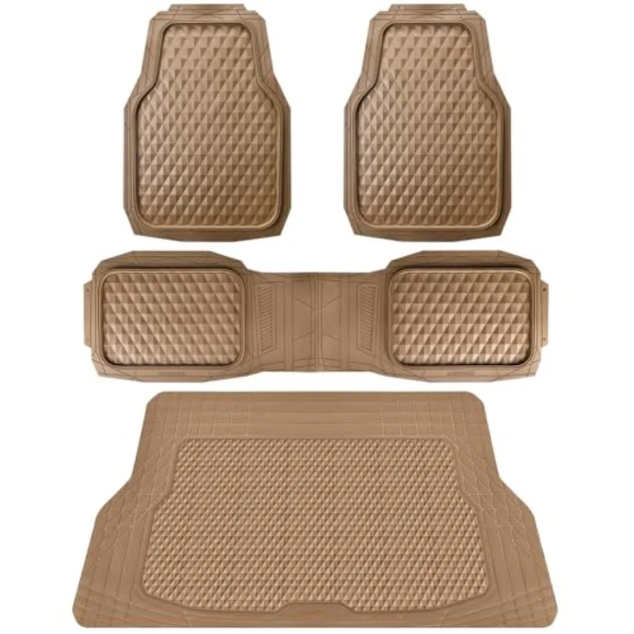 Heavy Duty Rubber Beige Car Floor Mats Cargo Liners, Deep Dish All-Weather Trunk Mats Durable Anti-Slip 3D Rhombus Waterproof T
Heavy Duty Rubber Beige Car Floor Mats Cargo Liners, Deep Dish All-Weather Trunk Mats Durable Anti-Slip 3D Rhombus Waterproof T