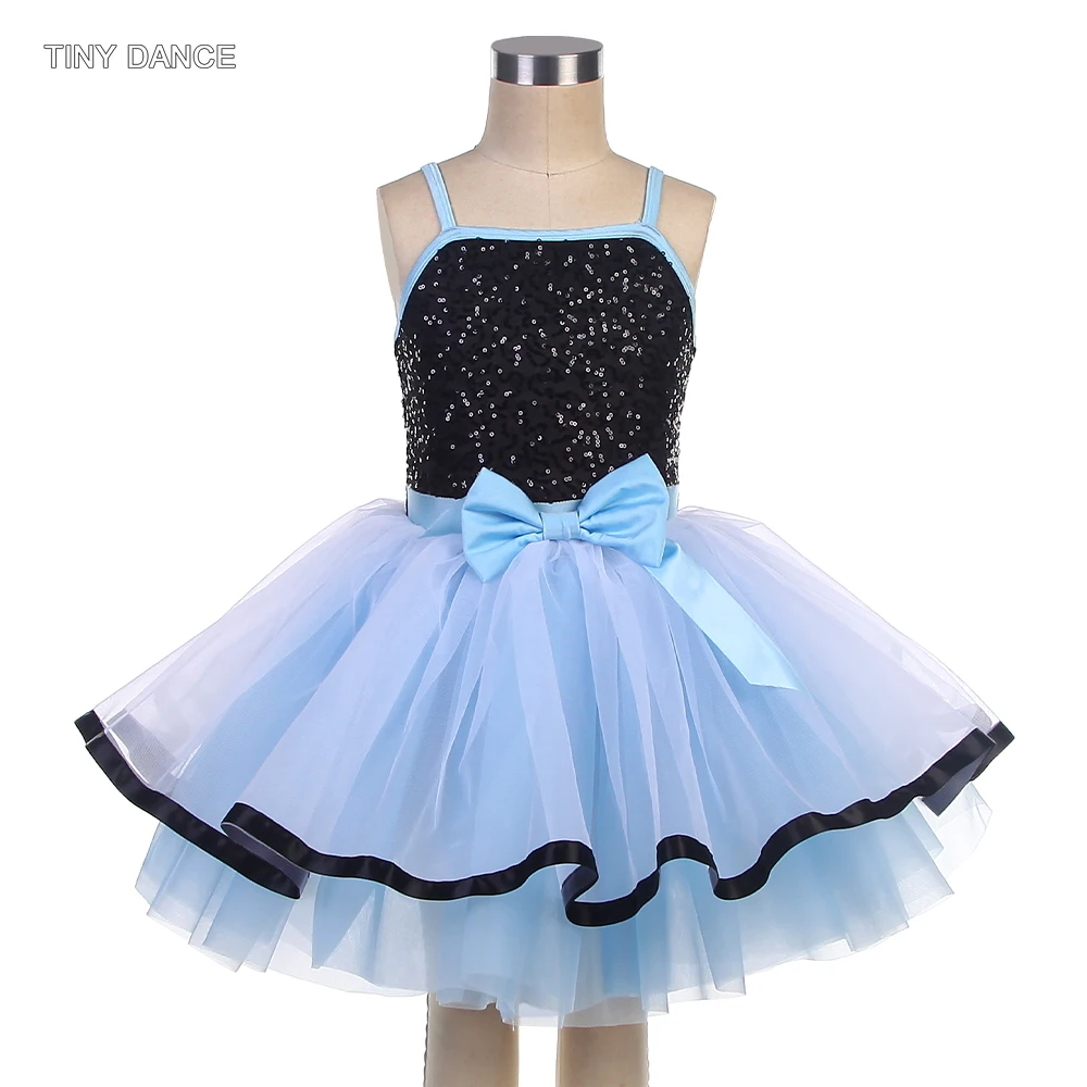 Kids Dance Show Costume Ballet Tutus Children Romantic Length Tutu Skirt Black Leotard Bodice with Sky blue Puffy Tutu Dresses
Kids Dance Show Costume Ballet Tutus Children Romantic Length Tutu Skirt Black Leotard Bodice with Sky blue Puffy Tutu Dresses