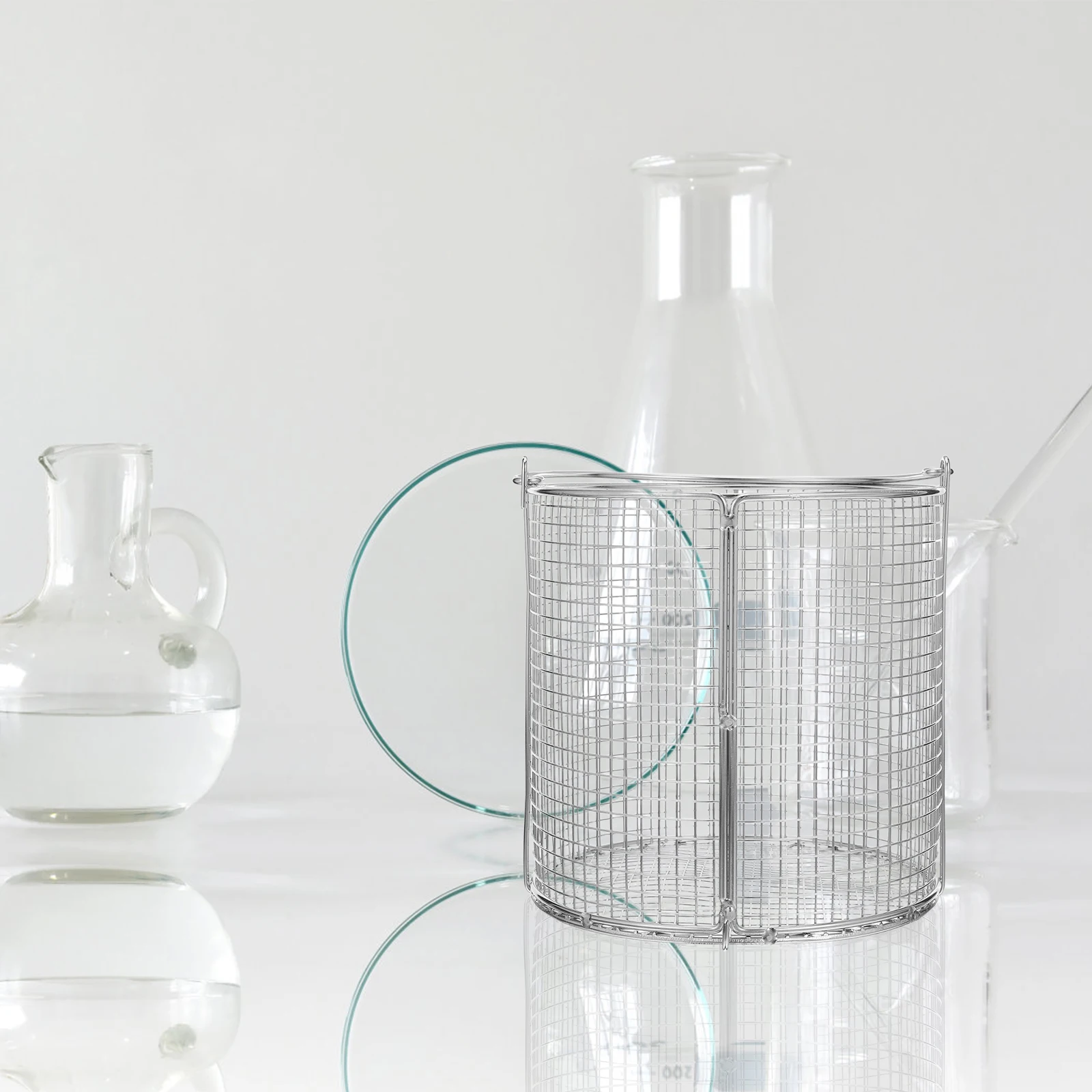 Ultrasonic Cleaning Basket Swinging Handle Dip-and-drain Silver Stainless Steel
Ultrasonic Cleaning Basket Swinging Handle Dip-and-drain Silver Stainless Steel