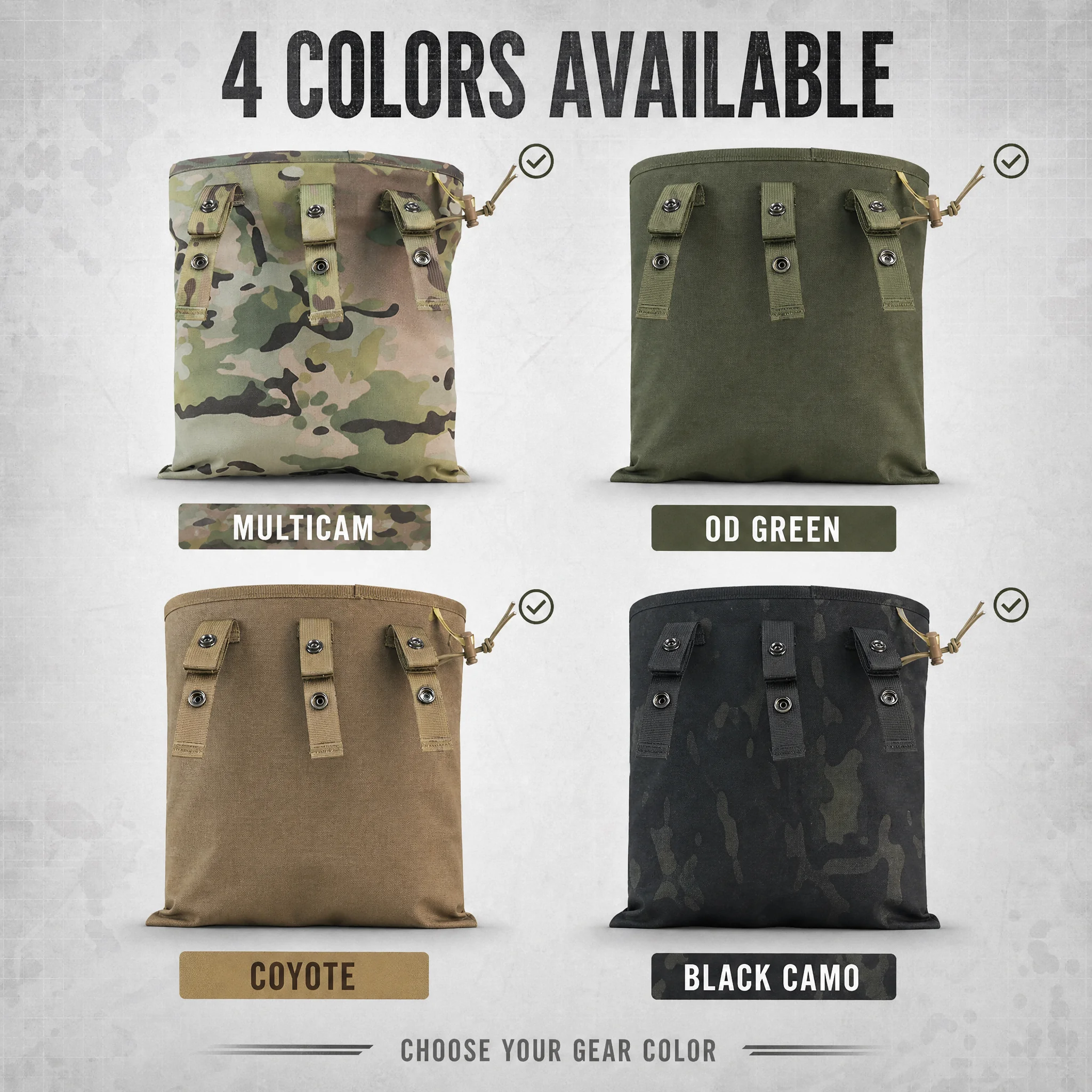 BOOIU Tactical Dump Pouch, 1000D Nylon MOLLE Drawstring Utility Bag, Snap Button Mag Recovery Pouch for Outdoor Airsoft
BOOIU Tactical Dump Pouch, 1000D Nylon MOLLE Drawstring Utility Bag, Snap Button Mag Recovery Pouch for Outdoor Airsoft