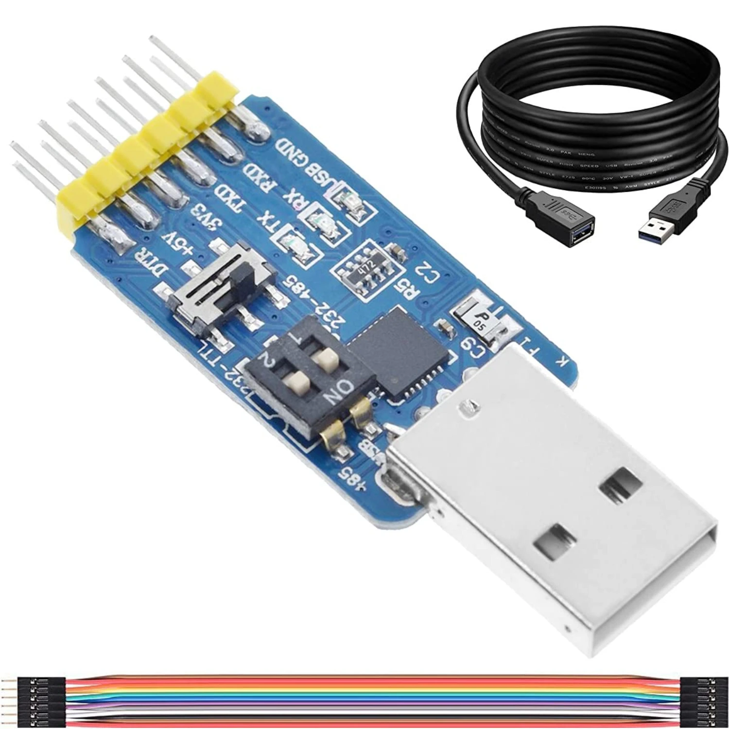 High-Speed Multifunctional CP2102 USB to TTL Serial Adapter Module for Windows 7/8/10 and Linux - 6-in-1 USB-UART Converter with
High-Speed Multifunctional CP2102 USB to TTL Serial Adapter Module for Windows 7/8/10 and Linux - 6-in-1 USB-UART Converter with