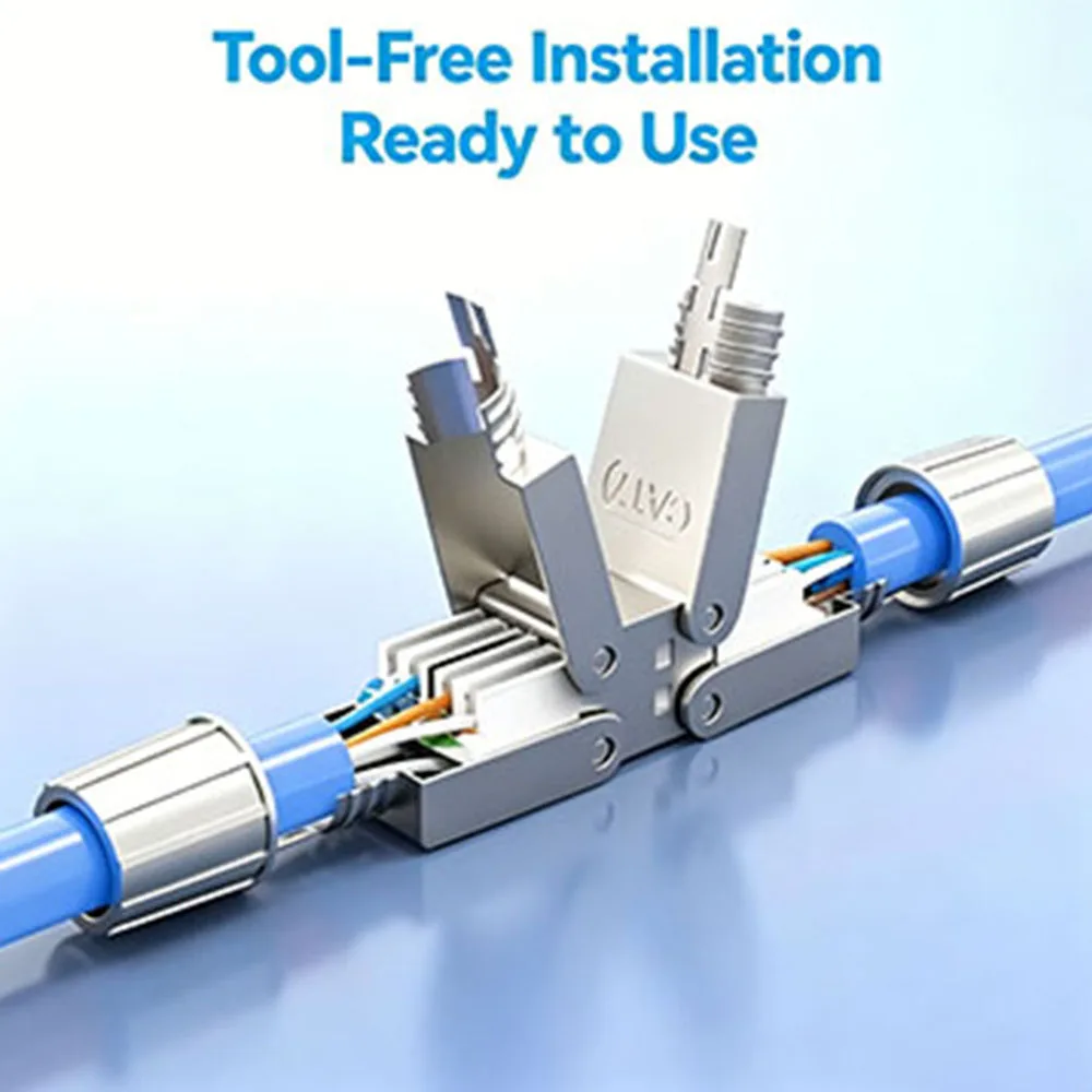Tool-Free RJ45 Coupler Full Shielded, PoE+ Ethernet Cable Extender for Cat7/Cat6A/Cat6 LAN Cable Installation Repair - 1PCS
Tool-Free RJ45 Coupler Full Shielded, PoE+ Ethernet Cable Extender for Cat7/Cat6A/Cat6 LAN Cable Installation Repair - 1PCS
