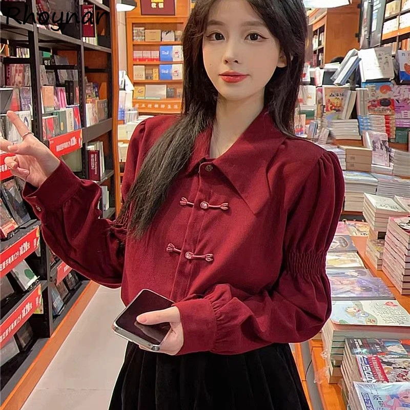 Solid Shirts Women Spring Sweet Students Lantern Sleeve Button Vintage Chinese Fashion Designed Chic Loose Tops Causal Ulzzang
Solid Shirts Women Spring Sweet Students Lantern Sleeve Button Vintage Chinese Fashion Designed Chic Loose Tops Causal Ulzzang