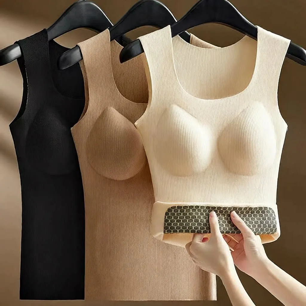 Thickened Fleece Warmth Vest Underwear One-Piece Indoor Wear for Women Heat Generating Double Layered Pure Color Winter Clothes
Thickened Fleece Warmth Vest Underwear One-Piece Indoor Wear for Women Heat Generating Double Layered Pure Color Winter Clothes