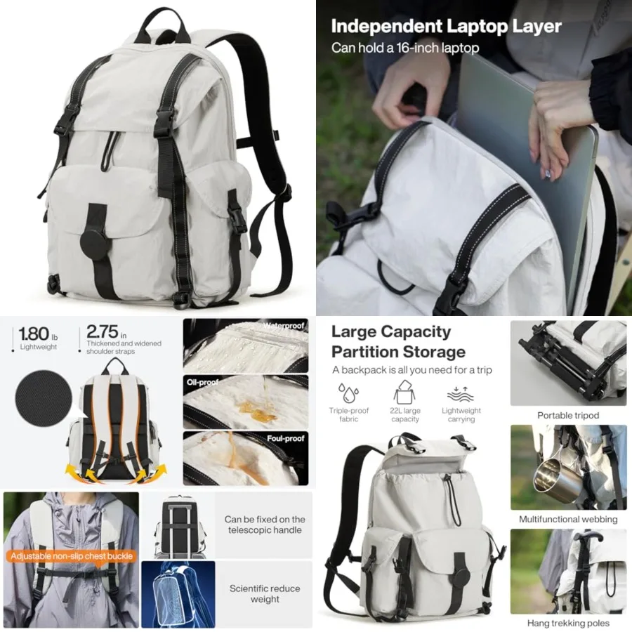 Travel Backpack for Women Men, 18 Inch Carry On Laptop Backpack Flight Approved fits 16'' Laptop, Lightweight Waterproof Hiking
Travel Backpack for Women Men, 18 Inch Carry On Laptop Backpack Flight Approved fits 16'' Laptop, Lightweight Waterproof Hiking
