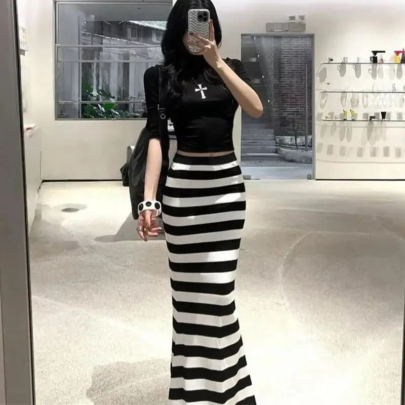 Summer Striped Knit Bag Hip Long Skirt Suits Women Sets Slim Bohemian Outfits Holiday 2 Piece Set Korean Sexy Beachwear Ladies
Summer Striped Knit Bag Hip Long Skirt Suits Women Sets Slim Bohemian Outfits Holiday 2 Piece Set Korean Sexy Beachwear Ladies