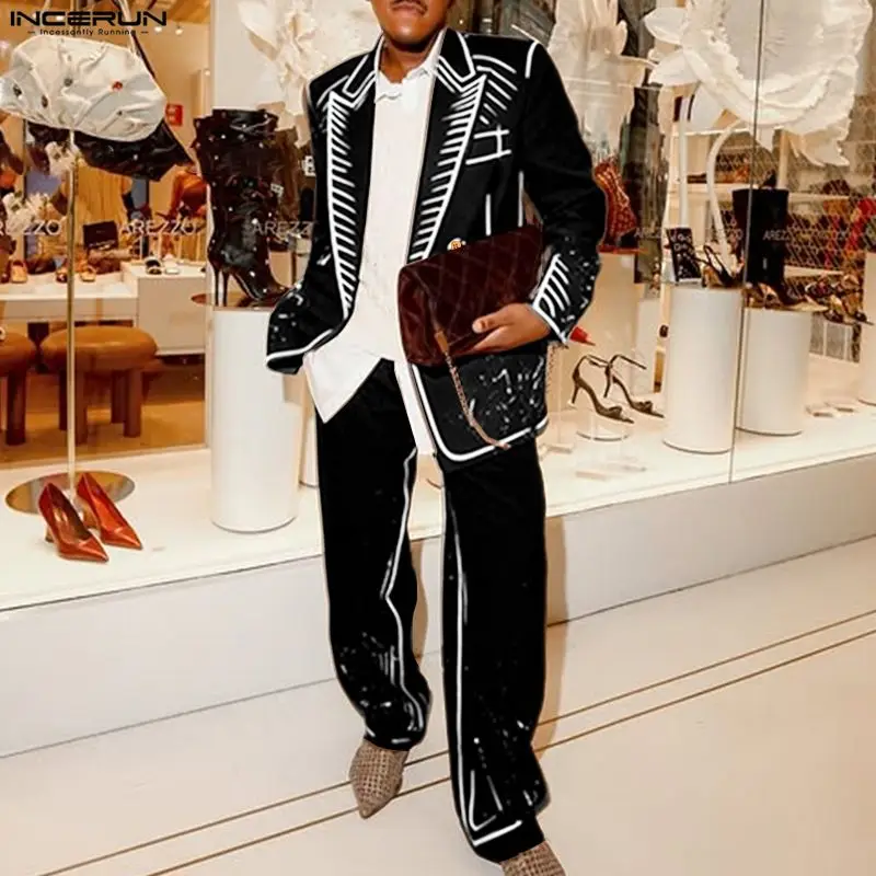 INCERUN 2026 Мужские комплекты с лацканами и длинными рукавами, двубортный пиджак и брюки, 2 предмета, уличная одежда, свободные модные мужские повседневные костюмы
INCERUN 2026 Мужские комплекты с лацканами и длинными рукавами, двубортный пиджак и брюки, 2 предмета, уличная одежда, свободные модные мужские повседневные костюмы