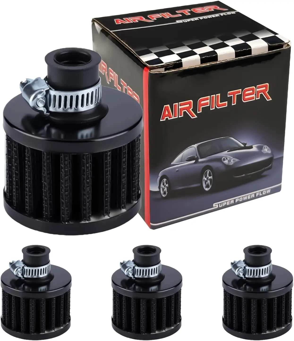 4 шт., 12 мм, черный воздушный фильтр, сапунный фильтр, автомобильный аксессуар с фильтром впуска холодного воздуха, сапун, турбовентиляционный фильтр, очистка воздухозаборника
4 шт., 12 мм, черный воздушный фильтр, сапунный фильтр, автомобильный аксессуар с фильтром впуска холодного воздуха, сапун, турбовентиляционный фильтр, очистка воздухозаборника