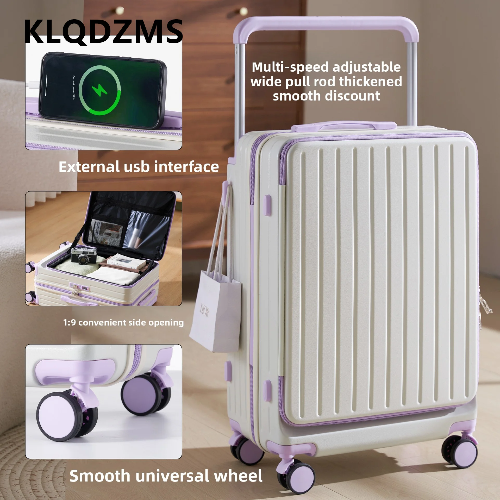 KLQDZMS ABS+PC Suitcase USB Charging Trolley Case Multifunctional Boarding Box 20"22"24 Inch Universal Wheel Rolling Luggage
KLQDZMS ABS+PC Suitcase USB Charging Trolley Case Multifunctional Boarding Box 20"22"24 Inch Universal Wheel Rolling Luggage