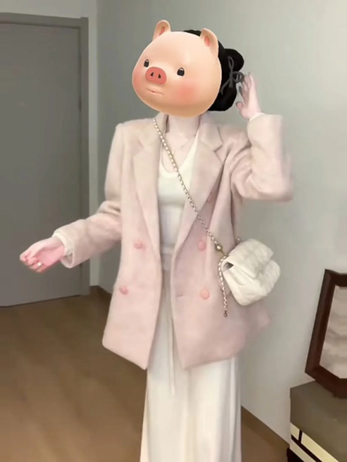 Korean Style Pink Suit Woolen Coat Women's Small Size Spring Popular Trend Long Coat Medium Length Double Breasted Button
Korean Style Pink Suit Woolen Coat Women's Small Size Spring Popular Trend Long Coat Medium Length Double Breasted Button
