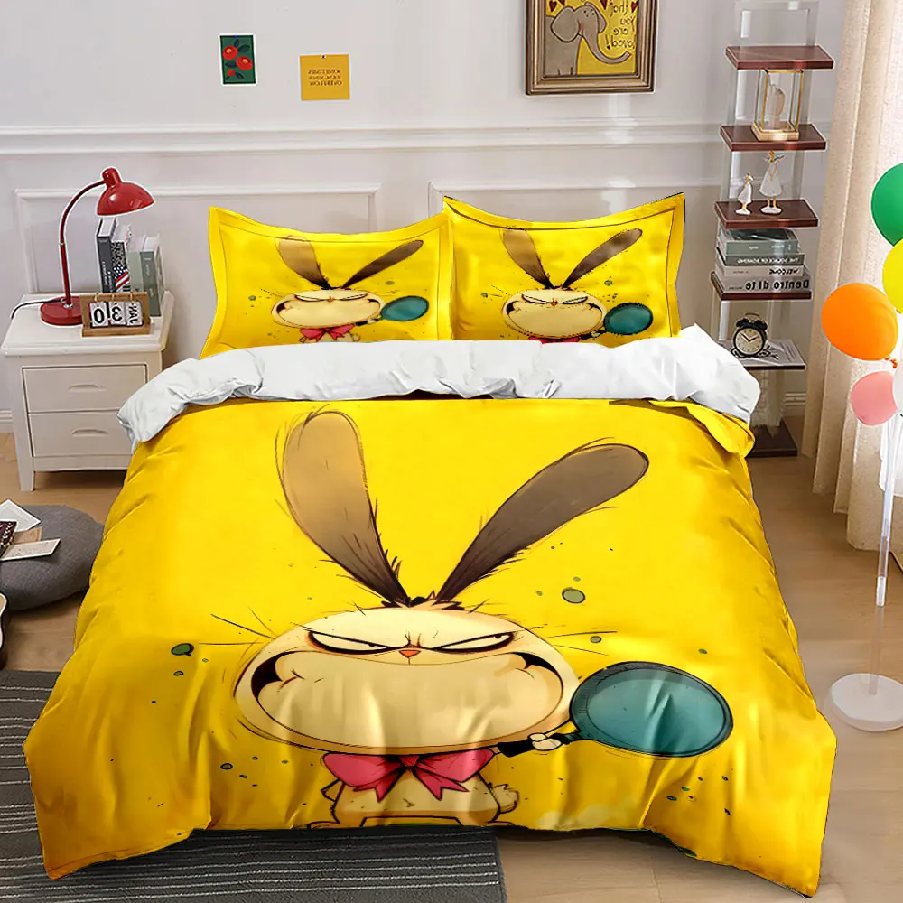 Angry rabbit holding frying pan Printed Duvet Cover Set 1 Duvet Cover+2 Pillowcase Multi Size Bedroom Bedding Decor Luxury gifts
Angry rabbit holding frying pan Printed Duvet Cover Set 1 Duvet Cover+2 Pillowcase Multi Size Bedroom Bedding Decor Luxury gifts