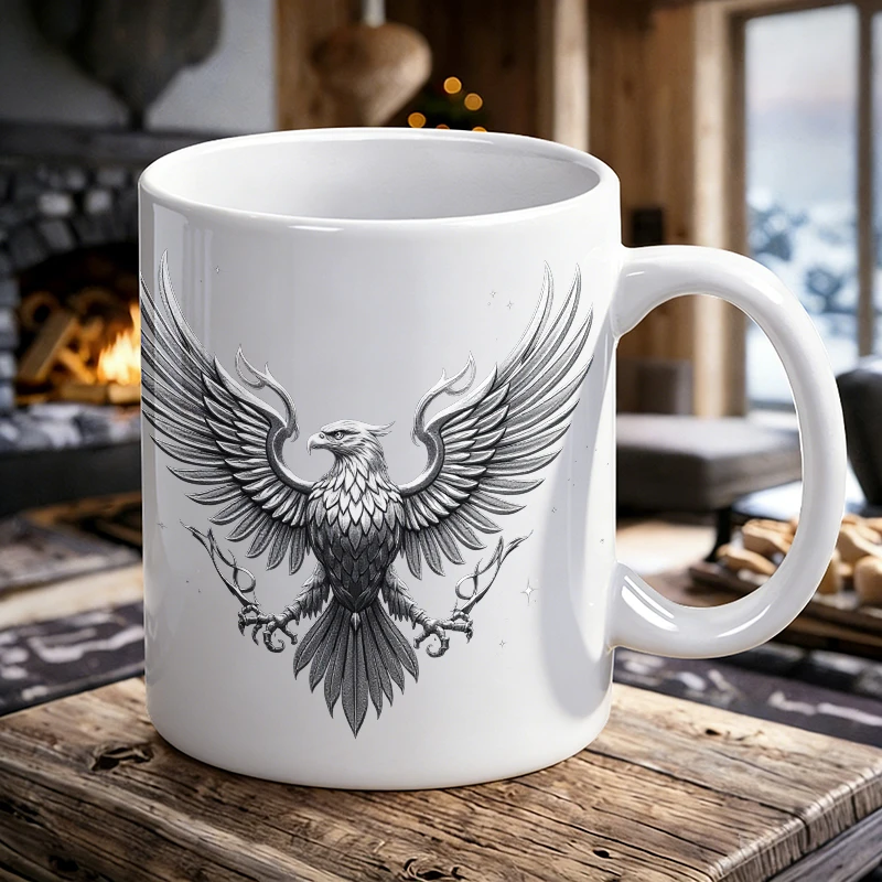Independence Day Mug Coffee Cup Ceramic Cup Eagle Emblem Wall Art - Majestic Silver Bird with Outstretched Wings and Starry Sky
Independence Day Mug Coffee Cup Ceramic Cup Eagle Emblem Wall Art - Majestic Silver Bird with Outstretched Wings and Starry Sky