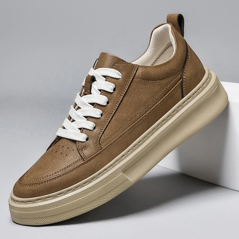 Fashionable Spring New Round Toe Breathable Sports Shoes High Quality Men's Comfortable Thick Soled Lace Up Casual Leather Shoes
Fashionable Spring New Round Toe Breathable Sports Shoes High Quality Men's Comfortable Thick Soled Lace Up Casual Leather Shoes