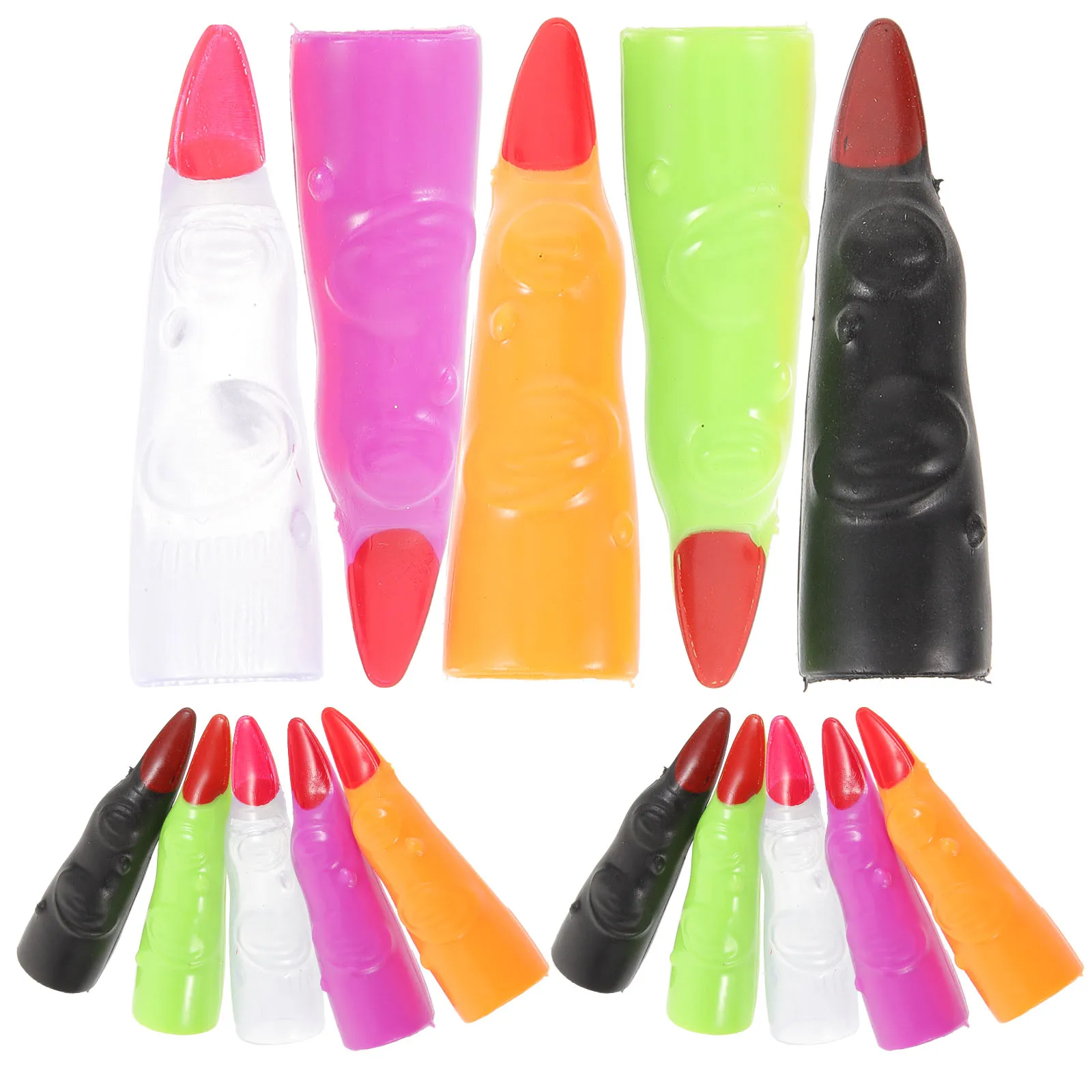 30 Pcs Colorful Fake Nail Covers Halloween Witch Fingers Prank Props Scary Masquerade Accessories Creepy Finger for Cosplay
30 Pcs Colorful Fake Nail Covers Halloween Witch Fingers Prank Props Scary Masquerade Accessories Creepy Finger for Cosplay