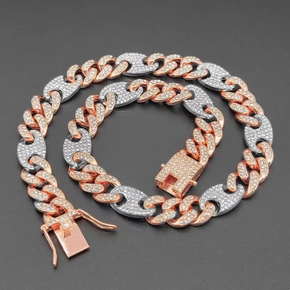 12mm New Two Tone Color Lock Clasp Heavy Iced Out Coffee Bean Cuban Charm Choker Necklace Hip Hop Jewelry For Men Women Rock
12mm New Two Tone Color Lock Clasp Heavy Iced Out Coffee Bean Cuban Charm Choker Necklace Hip Hop Jewelry For Men Women Rock