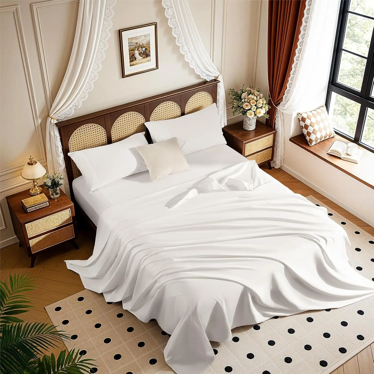 1200 Thread Count 100% Egyptian Cotton King Sheet Set, 4-Piece Bedding with Deep Pocket Up to 16", Soft & Breathable for All Seasons
1200 Thread Count 100% Egyptian Cotton King Sheet Set, 4-Piece Bedding with Deep Pocket Up to 16", Soft & Breathable for All Seasons