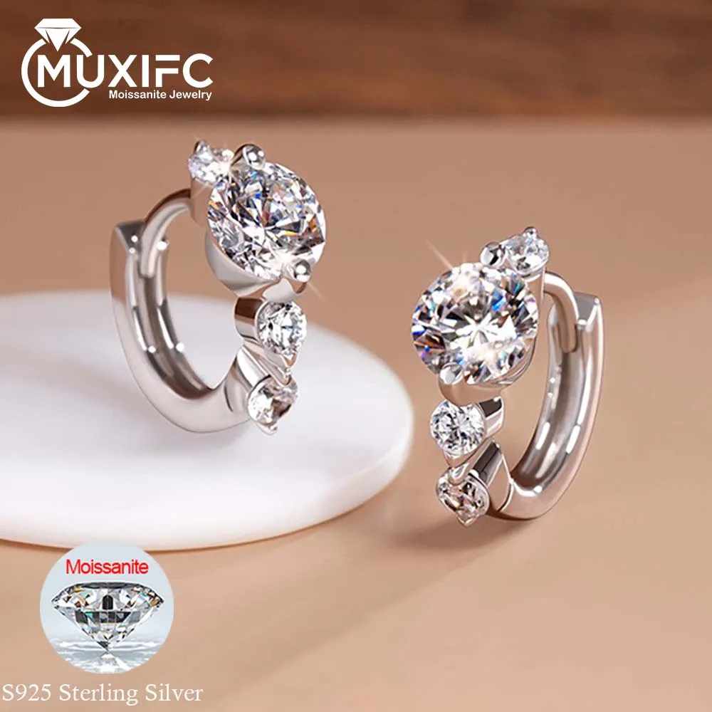 MUXIFC 5mm Moissanite Hoop Earring Sparkling Round Cut Lab Diamond With Certified 925 Sterling Silver Drop Earring for Women
MUXIFC 5mm Moissanite Hoop Earring Sparkling Round Cut Lab Diamond With Certified 925 Sterling Silver Drop Earring for Women