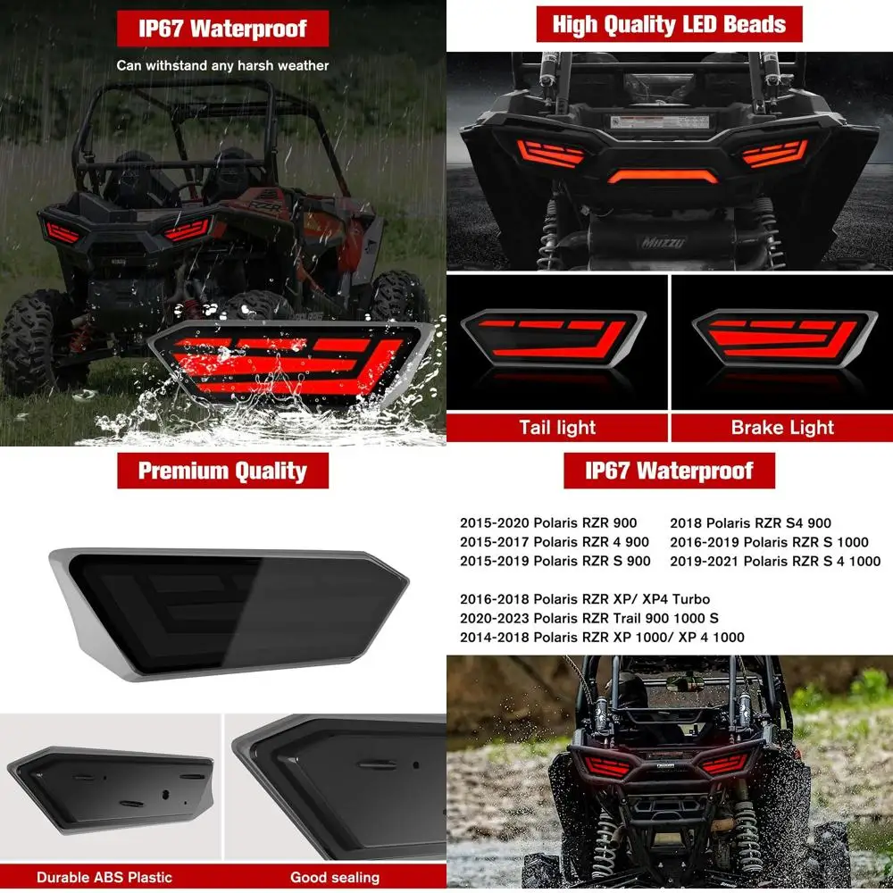LED Tail Lights for Polaris RZR 900 1000 S XP 4 Turbo 2014-2019/ RZR Trail S 900 1000 2020-2023 Accessories, Replace # OEM 24123
LED Tail Lights for Polaris RZR 900 1000 S XP 4 Turbo 2014-2019/ RZR Trail S 900 1000 2020-2023 Accessories, Replace # OEM 24123