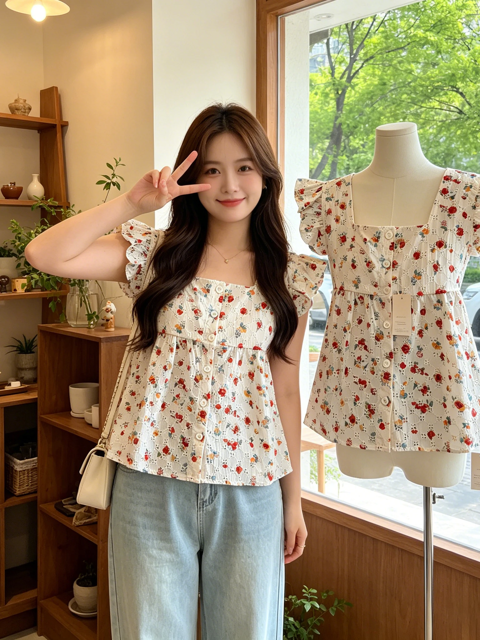 Summer Elegant Doll Shirt Women's Unique Design Sensation Blouse Strap Floral Print Sleeveless Top Korean Style Commute Wind
Summer Elegant Doll Shirt Women's Unique Design Sensation Blouse Strap Floral Print Sleeveless Top Korean Style Commute Wind