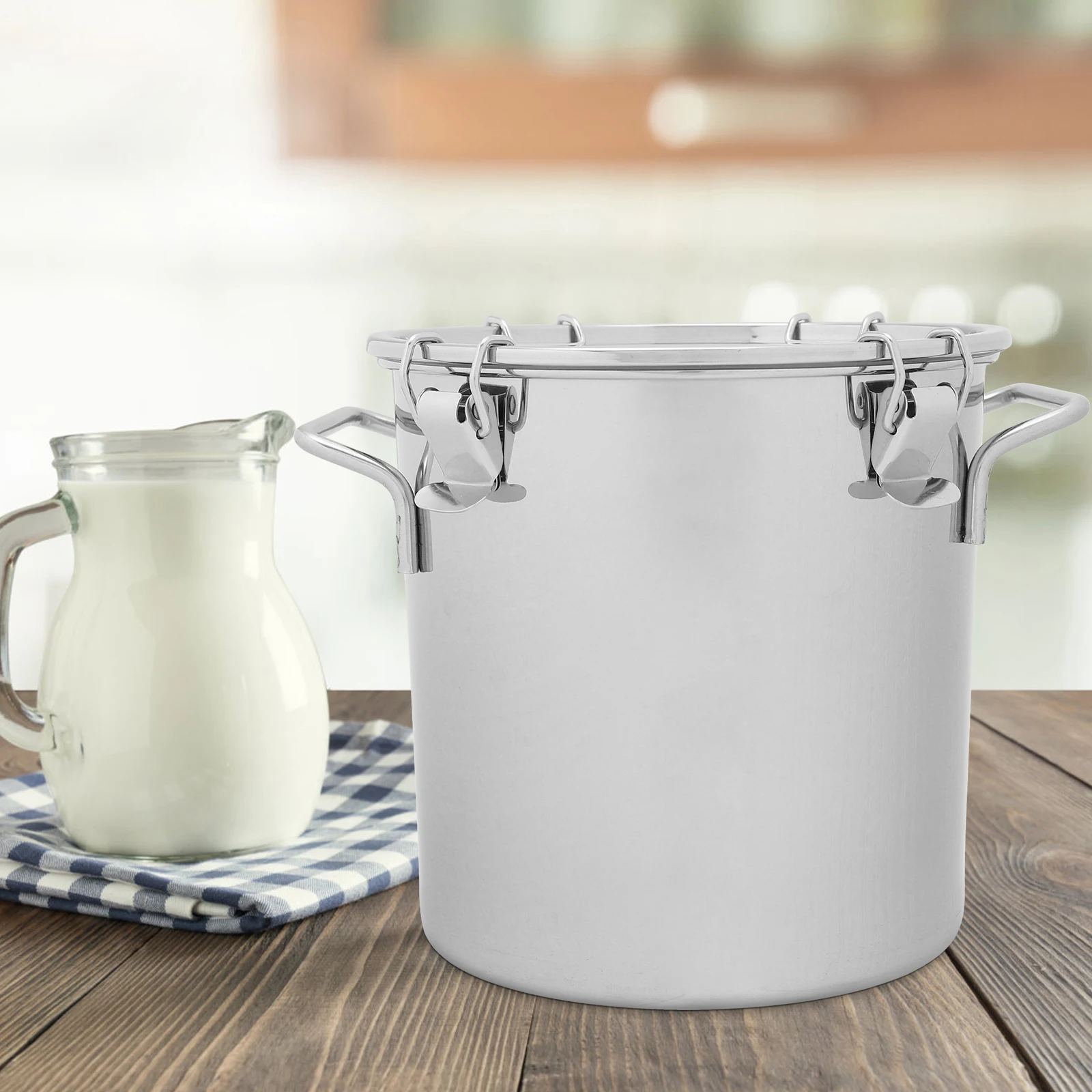 Sealed Stainless Steel Bucket 20*20 Double Ear Milk Container Kitchen Storage Food Grade Can Oil Soybean
Sealed Stainless Steel Bucket 20*20 Double Ear Milk Container Kitchen Storage Food Grade Can Oil Soybean