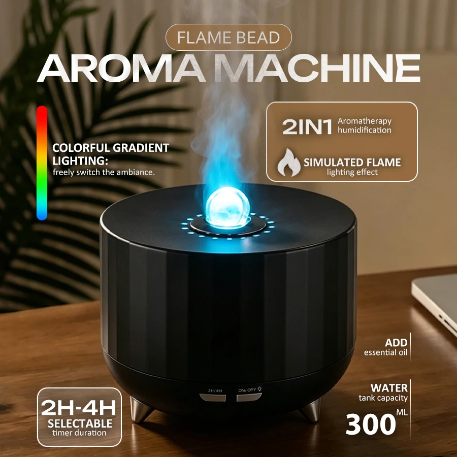 Flame Aroma Diffuser, 7 Color LED, 2H/4H Timer, 300ml, Essential Oil Humidifier, Quiet Cool Mist, Desktop Decor for Bedroom
Flame Aroma Diffuser, 7 Color LED, 2H/4H Timer, 300ml, Essential Oil Humidifier, Quiet Cool Mist, Desktop Decor for Bedroom