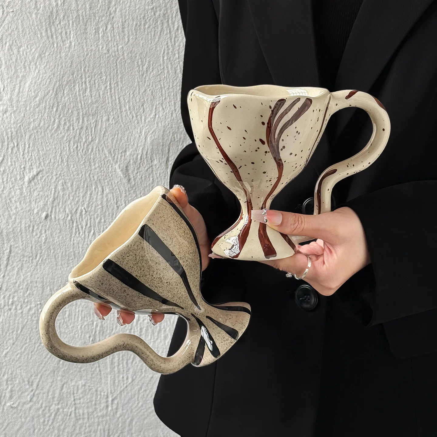 Wabi Sabi Artistic Ceramic Coffee Mug Hand Pinched Irregular Shape Twisted Handle Tumbler Ins Style Speckled Tea Cups Home Decor
Wabi Sabi Artistic Ceramic Coffee Mug Hand Pinched Irregular Shape Twisted Handle Tumbler Ins Style Speckled Tea Cups Home Decor