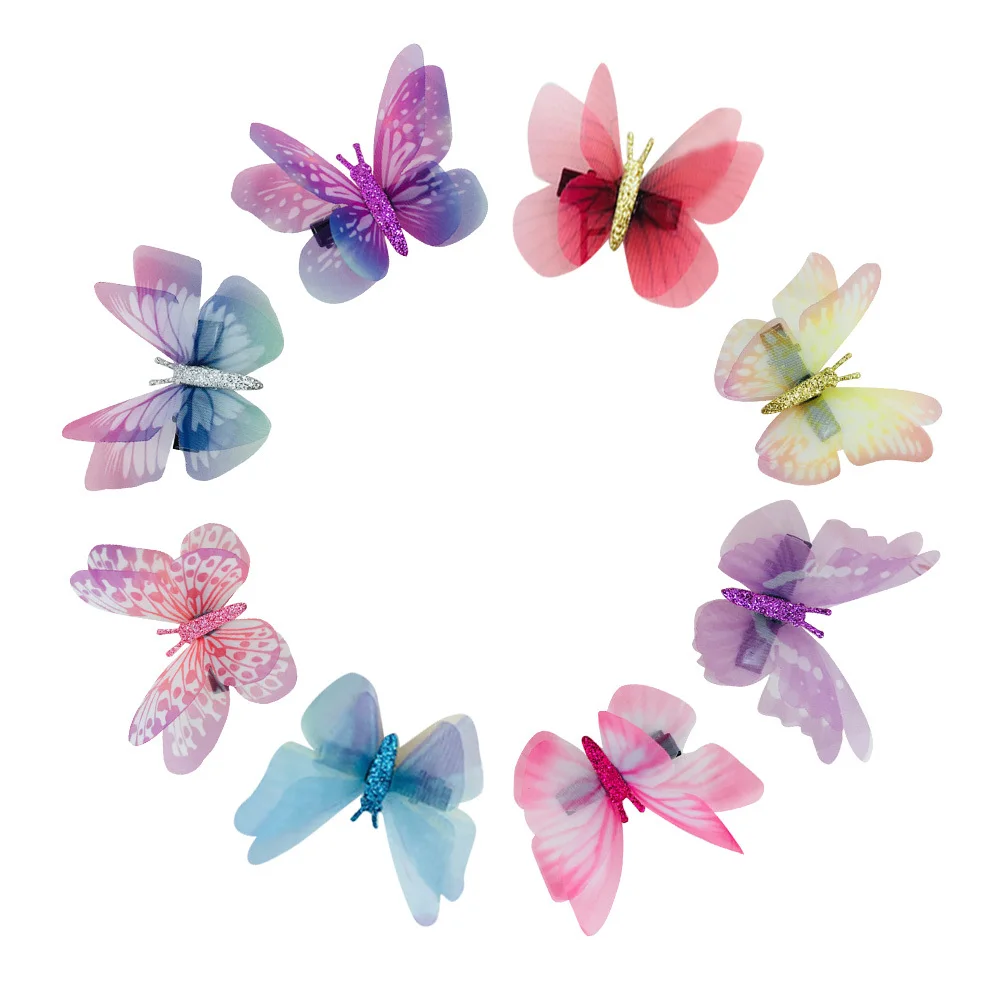 16 pcs Thin Fabric Butterfly Hair Clips 8 Styles Each Colorful Lifelike Design Metal Duckbill Clasps For Women
16 pcs Thin Fabric Butterfly Hair Clips 8 Styles Each Colorful Lifelike Design Metal Duckbill Clasps For Women