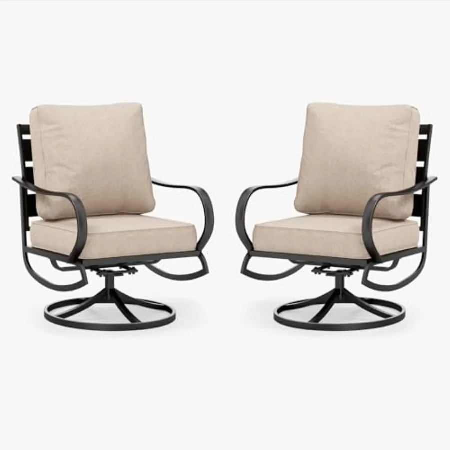 Patio Furniture Chair Set for 2: Outdoor Conversation Set with Swivel Padded Metal Chairs, Gray Finish, 5.8 Thick Cushions for
Patio Furniture Chair Set for 2: Outdoor Conversation Set with Swivel Padded Metal Chairs, Gray Finish, 5.8 Thick Cushions for