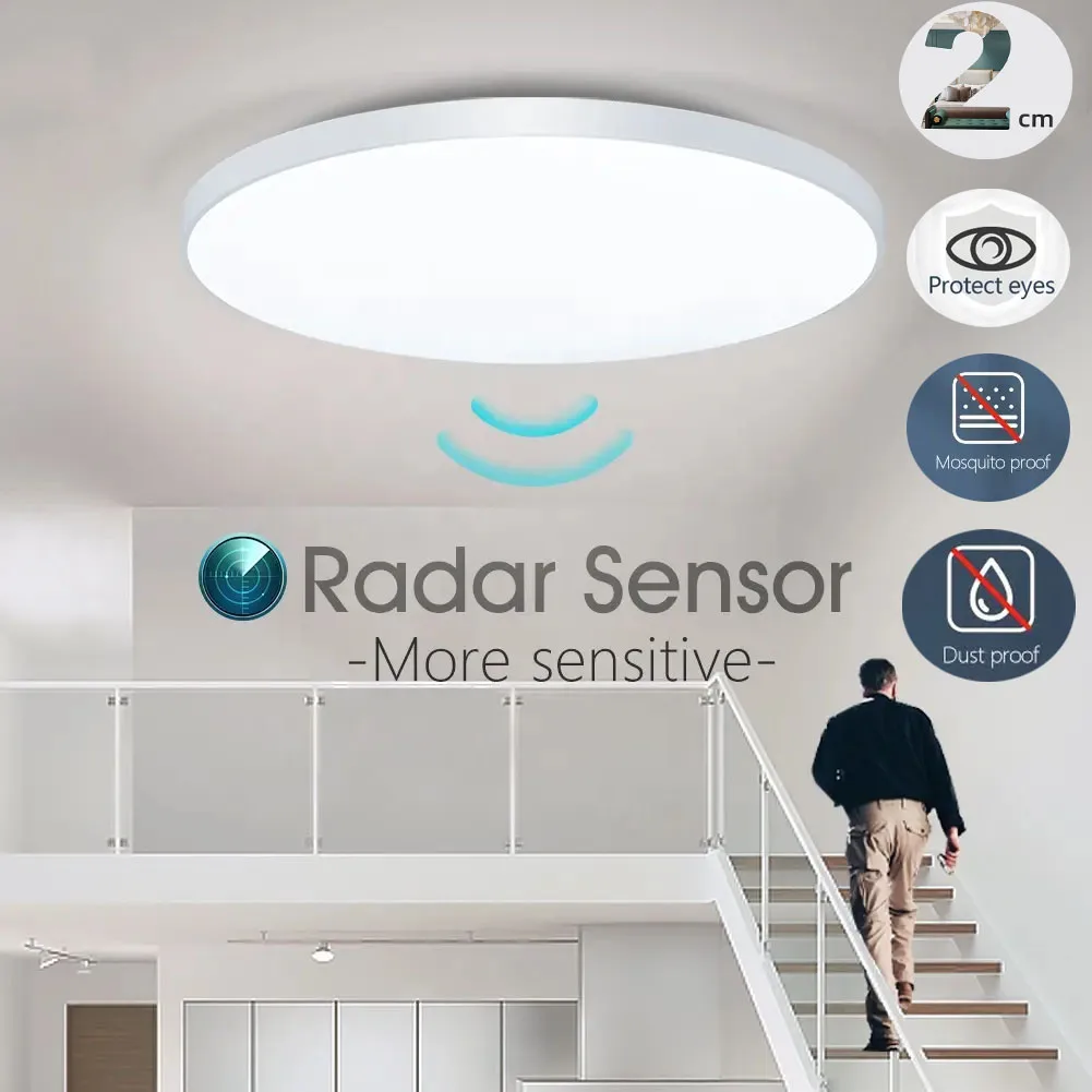 Ceiling Light Rander Sensor Light Ultra thin LED Ceiling Lamp Waterproof For Living Room Bathroom Lighting Fixture AC220V
Ceiling Light Rander Sensor Light Ultra thin LED Ceiling Lamp Waterproof For Living Room Bathroom Lighting Fixture AC220V