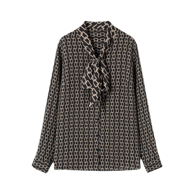 Birdsky, 1PC Women long sleeve shirts blouse shirt Top office lady bow collar 16MM 100% mulberry silk check print. S-429
Birdsky, 1PC Women long sleeve shirts blouse shirt Top office lady bow collar 16MM 100% mulberry silk check print. S-429