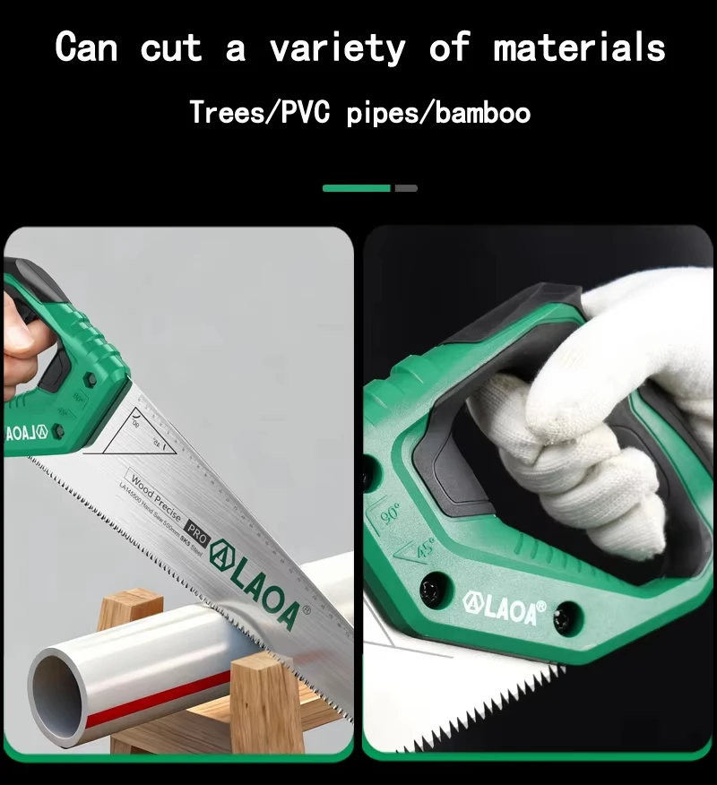 LAOA SK5 Steel Double-Sided Hand Saw Thick & Fine Teeth Woodworking Saw Garden Pruning Saw For Fruit Tree Logging
LAOA SK5 Steel Double-Sided Hand Saw Thick & Fine Teeth Woodworking Saw Garden Pruning Saw For Fruit Tree Logging
