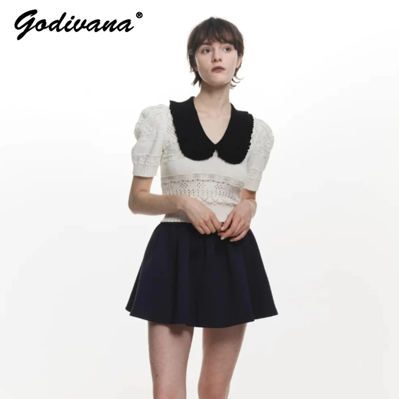 Japanese Style New Summer Female Elastic Waist Puffy Short Skirt Casual Womens Simple Black and White Letter Drawstring Culottes
Japanese Style New Summer Female Elastic Waist Puffy Short Skirt Casual Womens Simple Black and White Letter Drawstring Culottes