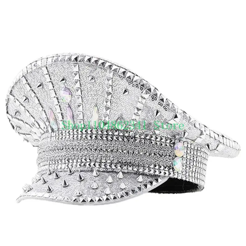 652F Sparkling Captain Hat Heavy Crystal Sequins Charm Hat for Bachelorette Party Captain Hat Bride Hat for Actor Actress
652F Sparkling Captain Hat Heavy Crystal Sequins Charm Hat for Bachelorette Party Captain Hat Bride Hat for Actor Actress