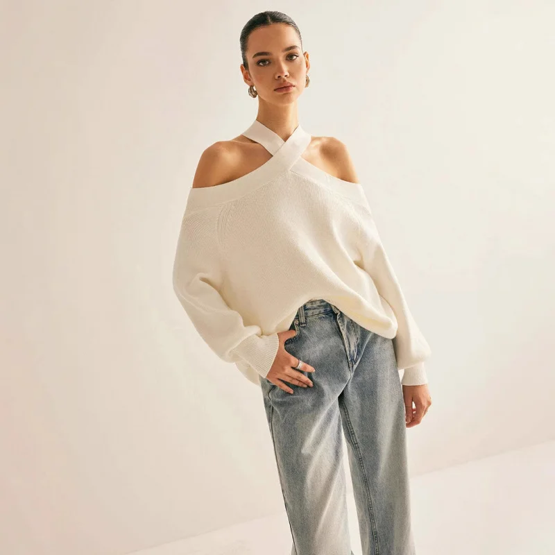 Женский осенне-зимний новый свободный вязаный пуловер с открытыми плечами в европейском и американском стиле
Женский осенне-зимний новый свободный вязаный пуловер с открытыми плечами в европейском и американском стиле