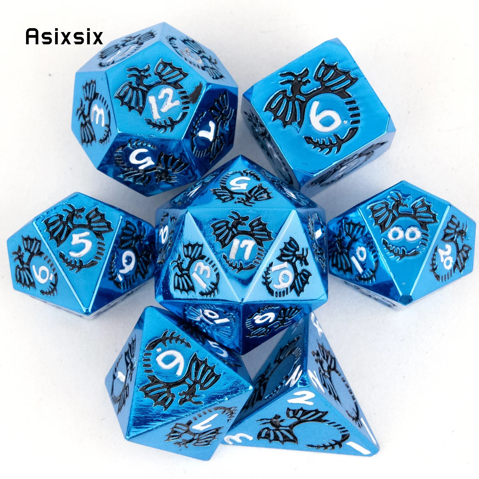 7 Pcs Blue White Dragon Metal DicePerfect For Rpgs, Board Games, And Card Games.Dice For Games, Dnd Dice Set
7 Pcs Blue White Dragon Metal DicePerfect For Rpgs, Board Games, And Card Games.Dice For Games, Dnd Dice Set
