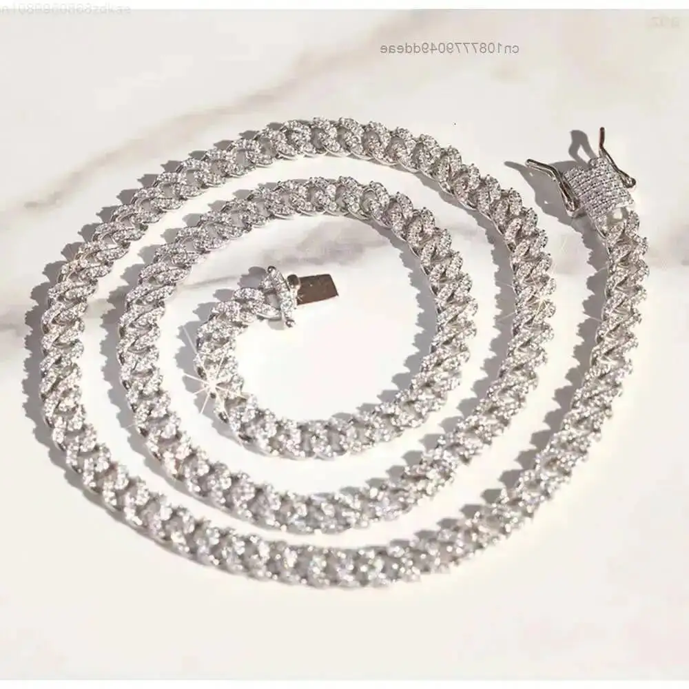 Cuban Necklace Chain S925 Silver 6-10mm Single Row Iced Out Miami Cuban Chain Hip Hop Link with Gra Certificate Jewelry
Cuban Necklace Chain S925 Silver 6-10mm Single Row Iced Out Miami Cuban Chain Hip Hop Link with Gra Certificate Jewelry