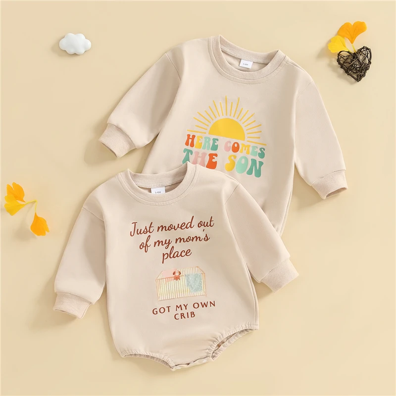 Autumn Toddler Baby Boys Romper Casual Long Sleeve Crew Neck Letters Crib/Sun Print Jumpsuit Fashion Infant Newborn Clothes
Autumn Toddler Baby Boys Romper Casual Long Sleeve Crew Neck Letters Crib/Sun Print Jumpsuit Fashion Infant Newborn Clothes
