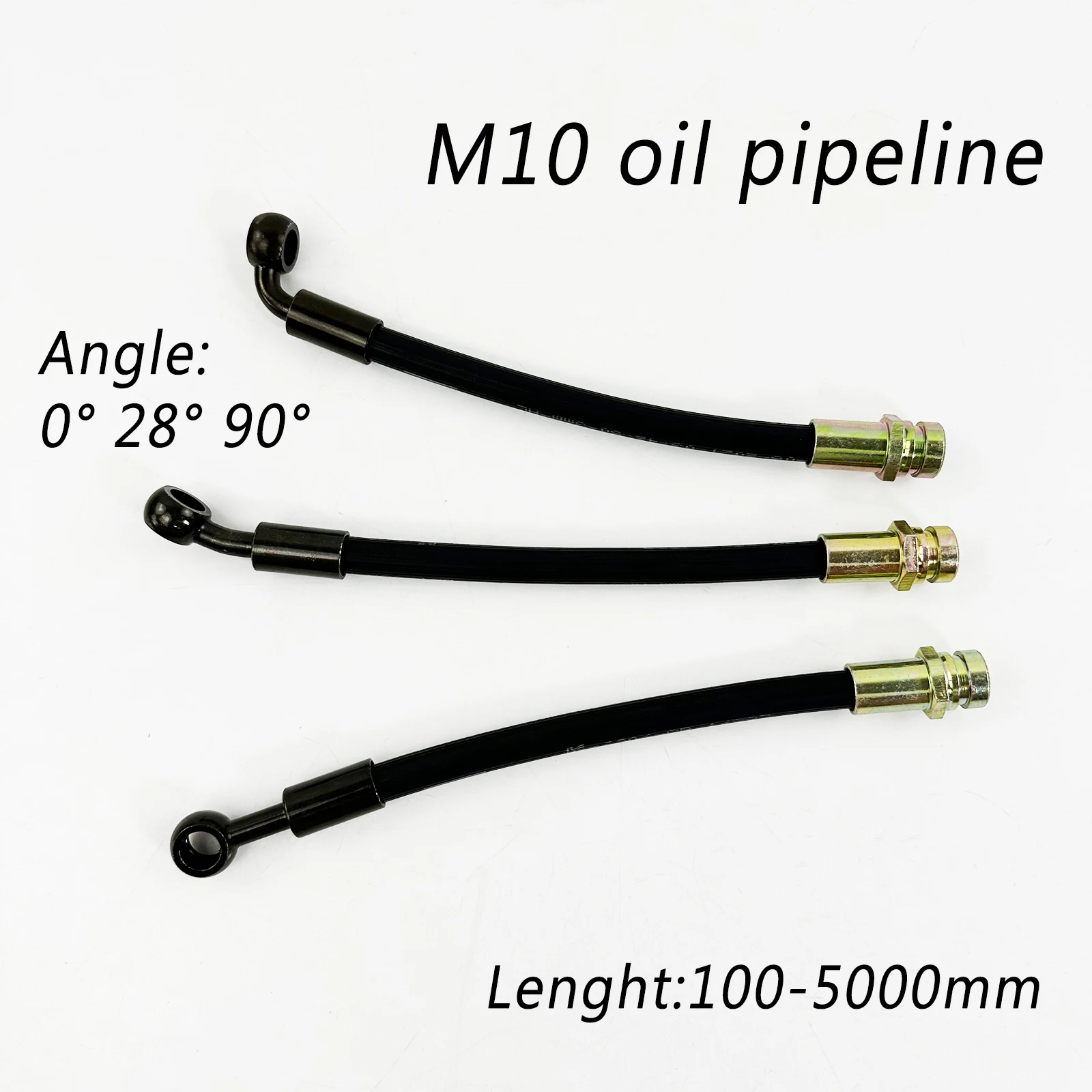 Universal Black DOT Fuel Hose Line M10*1.0mm Fitting | 0°/28°/90° Optional Angle | Motorcycle Modification Oil Pipe 100–5000mm
Universal Black DOT Fuel Hose Line M10*1.0mm Fitting | 0°/28°/90° Optional Angle | Motorcycle Modification Oil Pipe 100–5000mm