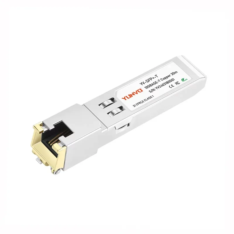 10GBASE-T Copper RJ45 SFP+ Fiber Optic Transceiver Module 30m/80m/100m FTTX
10GBASE-T Copper RJ45 SFP+ Fiber Optic Transceiver Module 30m/80m/100m FTTX