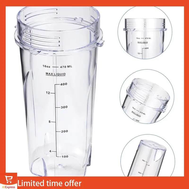 Fresh 16Oz Replacement Cups For Ninja QB3001SS Fit Compact Personal Blender, With Lids- 4 Pack
Fresh 16Oz Replacement Cups For Ninja QB3001SS Fit Compact Personal Blender, With Lids- 4 Pack
