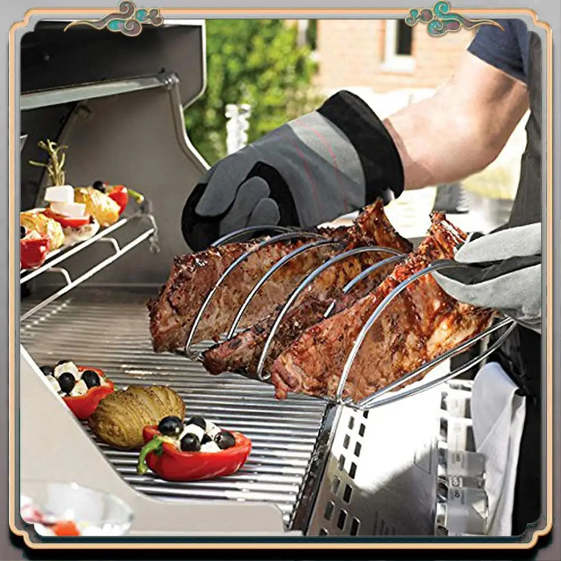 Durable Barbecue Rib Rack For Smokers,For Large Green Eggs And Kamado Joe Smoker Or Larger Barbecue Rack,For Charcoal Barbecue
Durable Barbecue Rib Rack For Smokers,For Large Green Eggs And Kamado Joe Smoker Or Larger Barbecue Rack,For Charcoal Barbecue